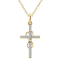 Alloy Pendant With Diamond And Eight-character Cross Necklace