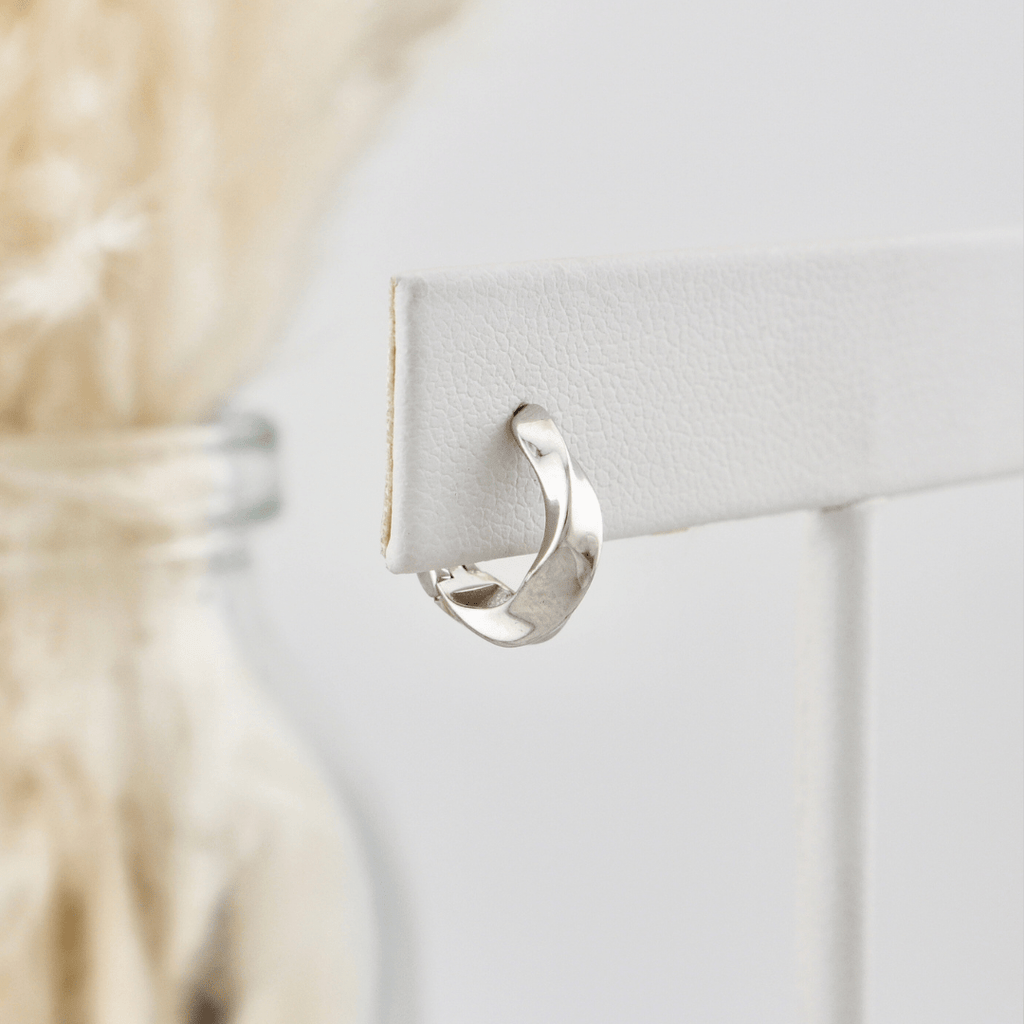 Boucles d'oreilles Huggies Torsade en argent sterling