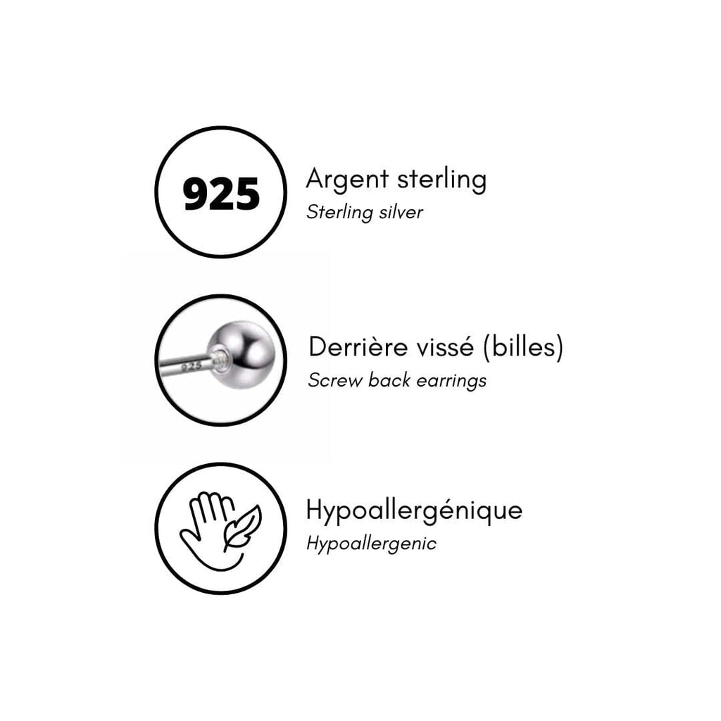 Boucles d'oreilles Lunes en argent sterling