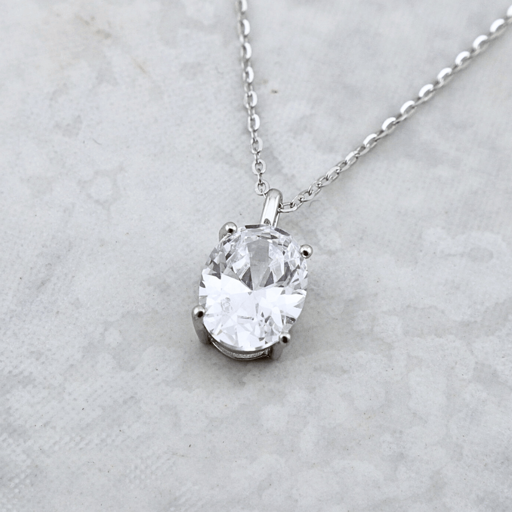 Collier Oval en argent sterling